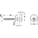 Spiegelaufhänger für Holzplatte mind. 16mm höhenjustierbar 6mm SET (2xSchraube, 2xDübel)